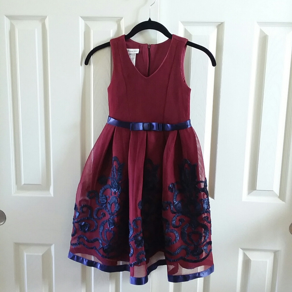 Bonnie Jean Girls Ribbon Embroidered Dress
